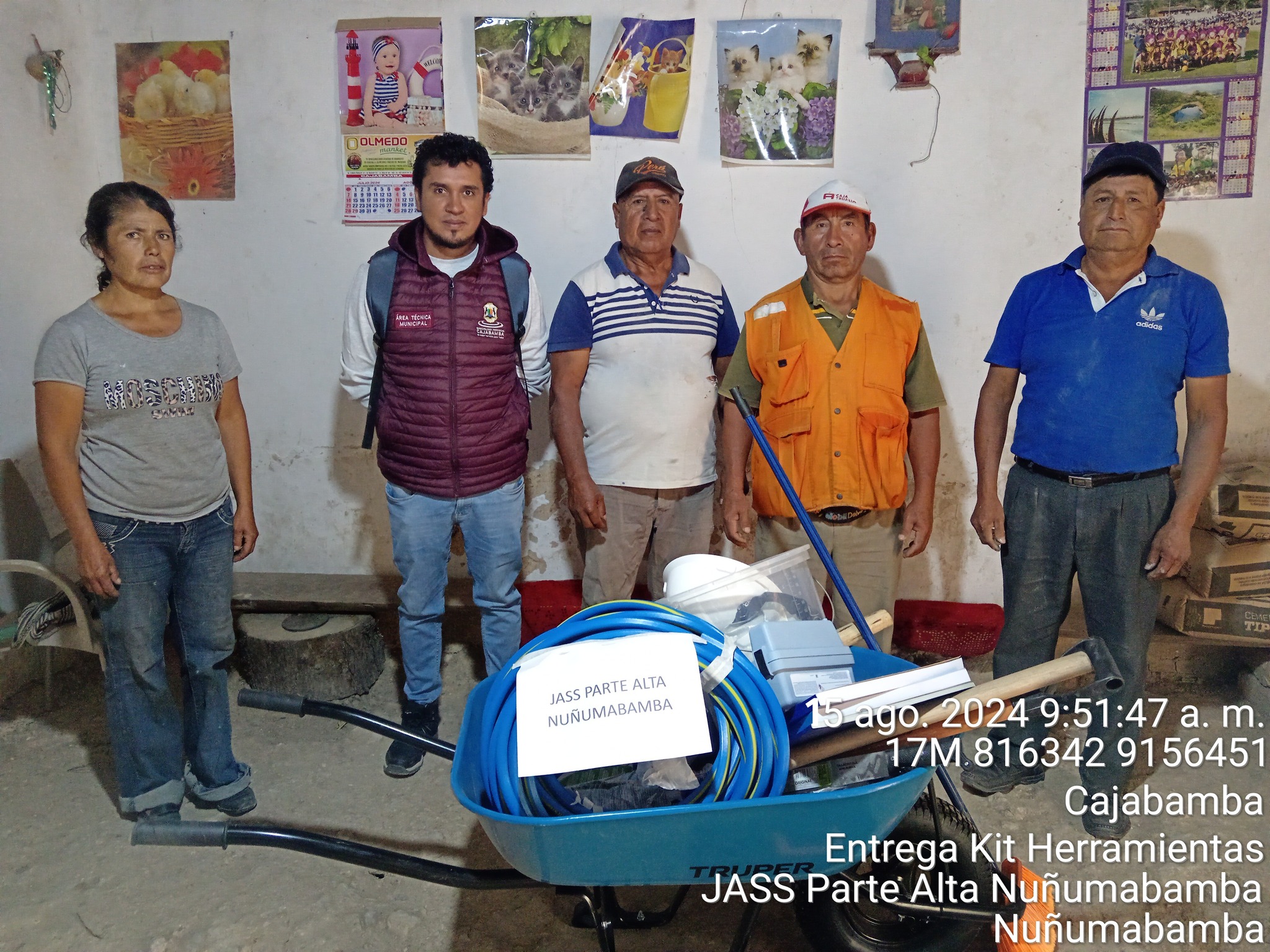 Entrega de kit de herramientas a la JASS parte alta Nuñumabamba