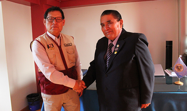 Rector de la Universidad Nacional José Faustino Sánchez Carrión es recibido por alcalde de Aucallama