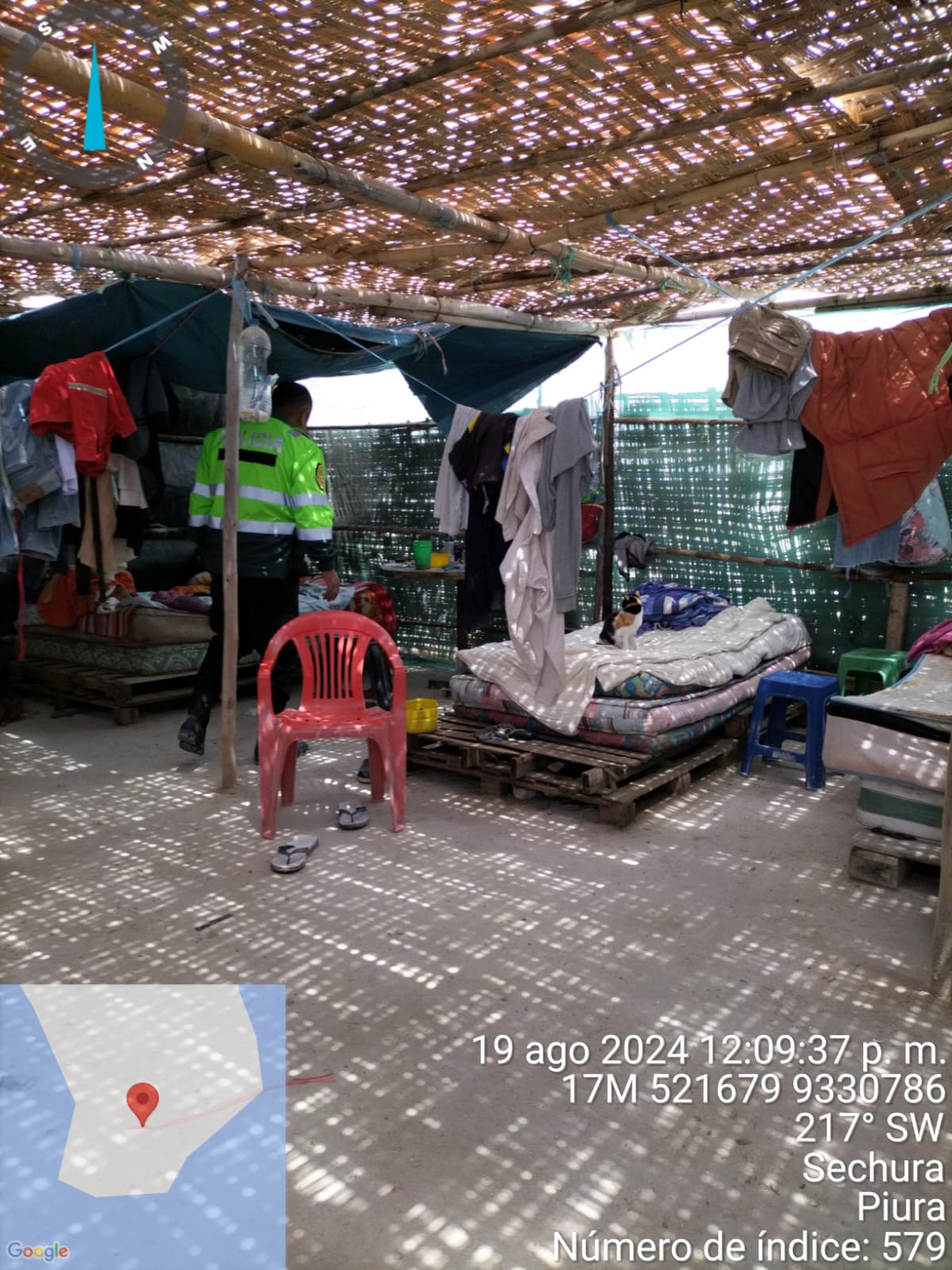 Campamento encontrado en el yacimiento de sal