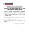 Vista preliminar de documento Comunicado 01/DIGEP-MINSA SERUMS 2024