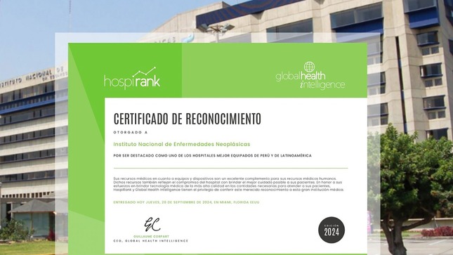 INEN es reconocido como hospital mejor equipado de Perú y Latinoamérica