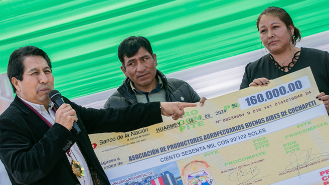 Municipalidad entrega 1´000,000.00 soles a las cinco (5) Agentes Económico Organizados quienes participaron y ganaron el ProCompite 2024