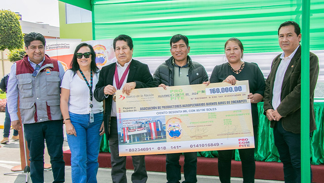 Municipalidad entrega 1´000,000.00 soles a las cinco (5) Agentes Económico Organizados quienes participaron y ganaron el ProCompite 2024