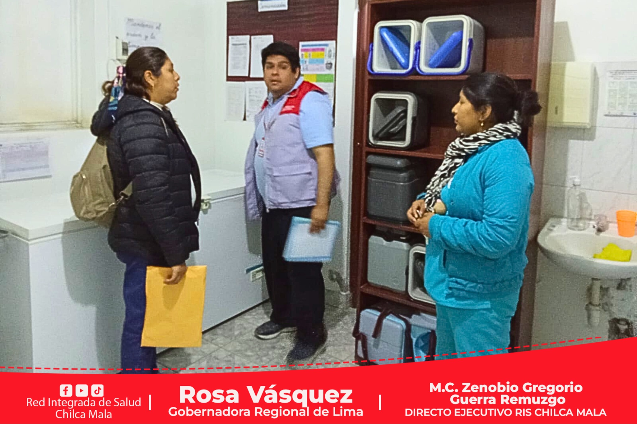 Equipo de Ingenieros de la Gerencia Regional de Desarrollo Social inspeccionan el Centro de Salud de Mala.