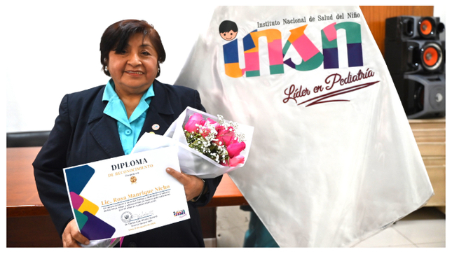 Lic. en Enfermería Rosa Manrique ingresó a laborar al INSN el 16 de abril de 1980.