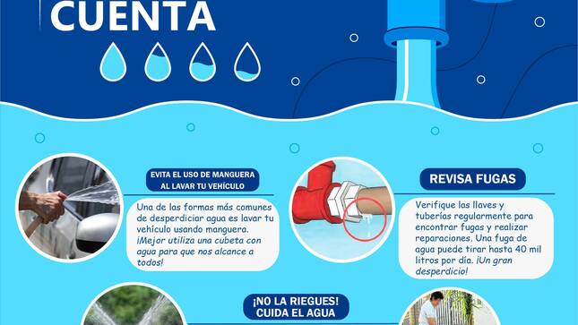 💠CADA GOTA CUENTA 💧💦
El agua es esencial para la vida, y cada uno de nosotros tiene un papel crucial en su conservación. 📣De acuerdo con la Ordenanza Municipal Nº004-2024-MPS, se aplicarán cortes y sanciones por el uso inadecuado del agua🚫, que incluye el riego de plantas, chacras, veredas y calles, así como el lavado de vehículos. 
¡Hagamos nuestra parte para conservar este recurso vital! Juntos, con responsabilidad y cuidado, podemos asegurar un futuro donde el agua esté siempre disponible para todos.
