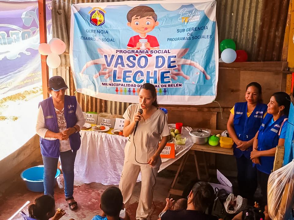 Programa Vaso de Leche realizó una sesión demostrativa en el Caserío Cabo López, con la finalidad de brindar información y orientación.