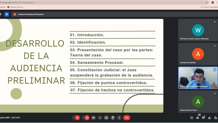 Comunidad jurídica participó de capacitación sobre el Expediente Judicial Electrónico (EJE) en la especialidad oralidad civil