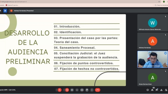 Comunidad jurídica participó de capacitación sobre el Expediente Judicial Electrónico (EJE) en la especialidad oralidad civil