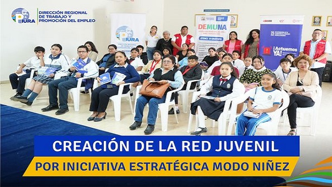 Dirección Regional de Trabajo y Promoción del Empleo - Piura - cargo del Abog. Jorge Olaya Ramos, a través del CDRPETI, brindó una charla a estudiantes líderes de colegios pertenecientes al distrito de Veintiséis de Octubre