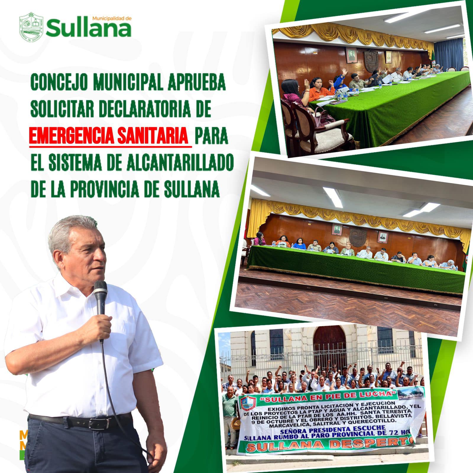 En sesión de concejo presidida por el alcalde Ing. Marlem Mogollón Meca, el pleno de la Municipalidad Provincial de Sullana aprobó por unanimidad solicitar a la Presidencia del Consejo de Ministros (PCM) la declaratoria de emergencia sanitaria del sistema de saneamiento y alcantarillado de la provincia. Esta medida busca que el gobierno central, a través del Ministerio de Vivienda, Construcción y Saneamiento, ejecute sin más postergaciones las obras de cambio de redes de alcantarillado que Sullana requiere con urgencia.
La decisión fue adoptada durante la sesión de concejo realizada la noche del viernes 23 de agosto, luego de que el alcalde Marlem Mogollón informara que el Ministerio de Vivienda aún no ha podido firmar el contrato con los postores ganadores de la licitación para la ejecución de la obra "Ampliación y mejoramiento de los servicios de agua potable y alcantarillado de los Asentamientos Humanos de Sullana, Bellavista, Marcavelica y Querecotillo". Esto genera un grave riesgo de que, una vez más, se postergue el inicio de esta tan esperada obra.
El regidor Julio Ruiz Zapata expresó su respaldo a la iniciativa del alcalde y señaló: "El alcalde Marlem Mogollón, con el apoyo de los regidores y la sociedad civil, ha tomado esta buena iniciativa de plantear la solicitud de declaratoria de emergencia sanitaria. Que se hagan los informes que correspondan para que el Gobierno Central ejecute las obras de saneamiento que tanto necesitamos".
Asimismo, el alcalde Marlem Mogollón ha convocado a una reunión con dirigentes y vecinos para este sábado 24 de agosto, con el fin de evaluar las acciones a seguir ante la situación que nuevamente pone en riesgo la ejecución del cambio de alcantarillado en los asentamientos y distritos de Sullana. La reunión se llevará a cabo a partir de las 9:00 a.m. en el salón Víctor Borrero Vargas de la Municipalidad de Sullana.
Esta medida busca asegurar que las obras vitales para el saneamiento y bienestar de la población de Sullana se lleven a cabo sin más demoras. Se espera el pronunciamiento del gobierno de la presidenta Dina Boluarte.