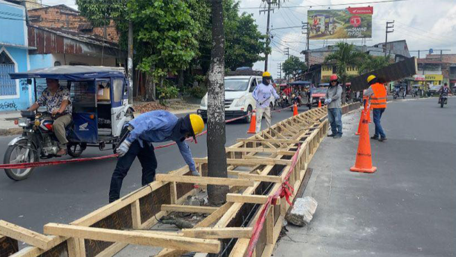 Maynas mejora la Av. Quiñones: Renovación de Berma central para una ciudad más Segura y Verde