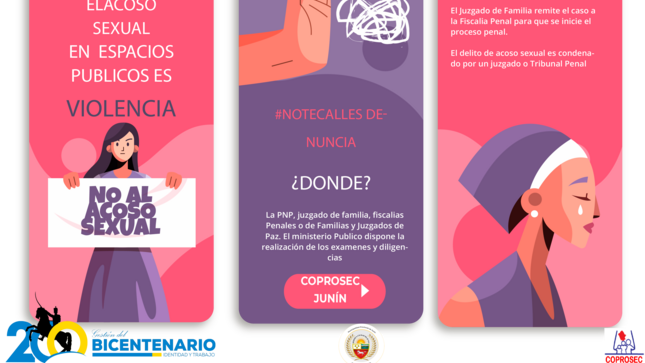¡Comprometidos con nuestra comunidad!

Como parte del compromiso de servicio que tenemos con la sociedad, nuestro comité de seguridad ciudadana de Junín se suman a la campaña de prevención de "Acoso sexual en la vía pública, violencia contra las mujeres, niños, niñas y adolescentes".
La violencia es una problemática que afecta más a las mujeres, niños, niñas y adolescentes a nivel mundial y todos tenemos la responsabilidad de romper la cadena de la violencia.
Apuesta por el cambio y únete a la campaña
#MásHombresSinViolenciaContraLasMujeresNiñosNiñasYAdolescentes.
¡Más hombres nos unimos para luchar contra la violencia!
#COPROSECJUNÍN