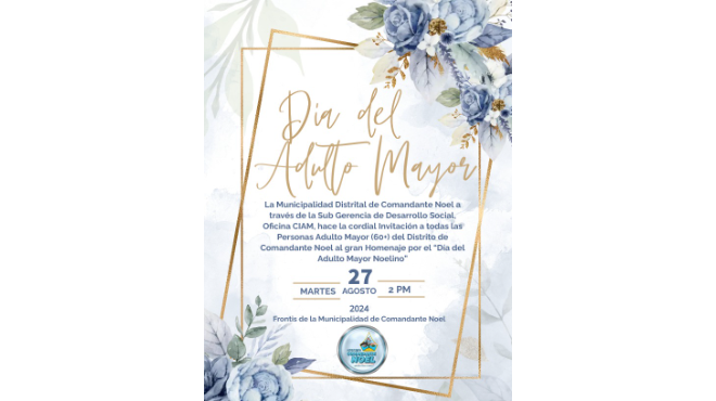 Flyer de invitacion a adulto mayor