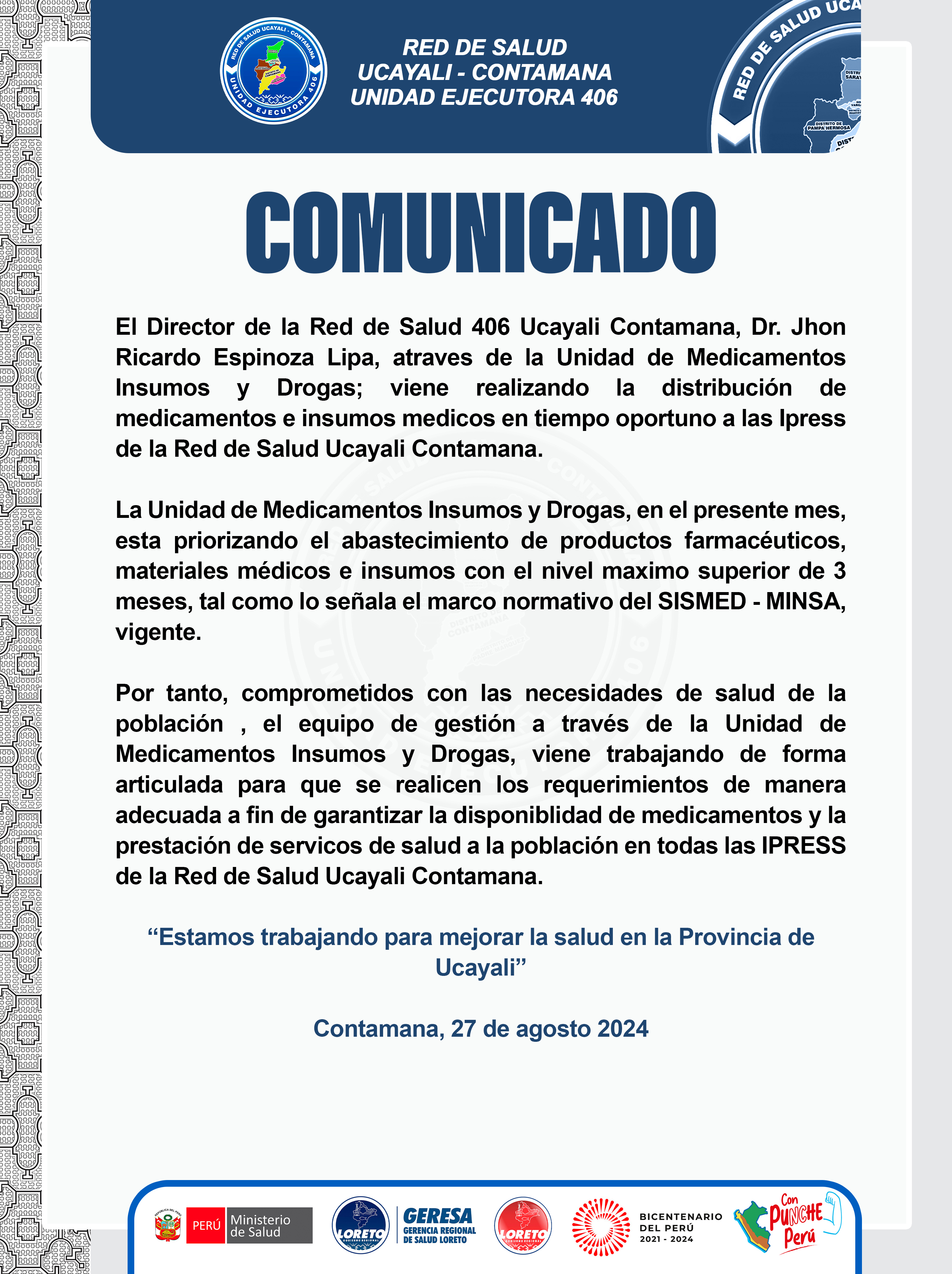 mejorando los servicios de salud en la provincia de ucayali
