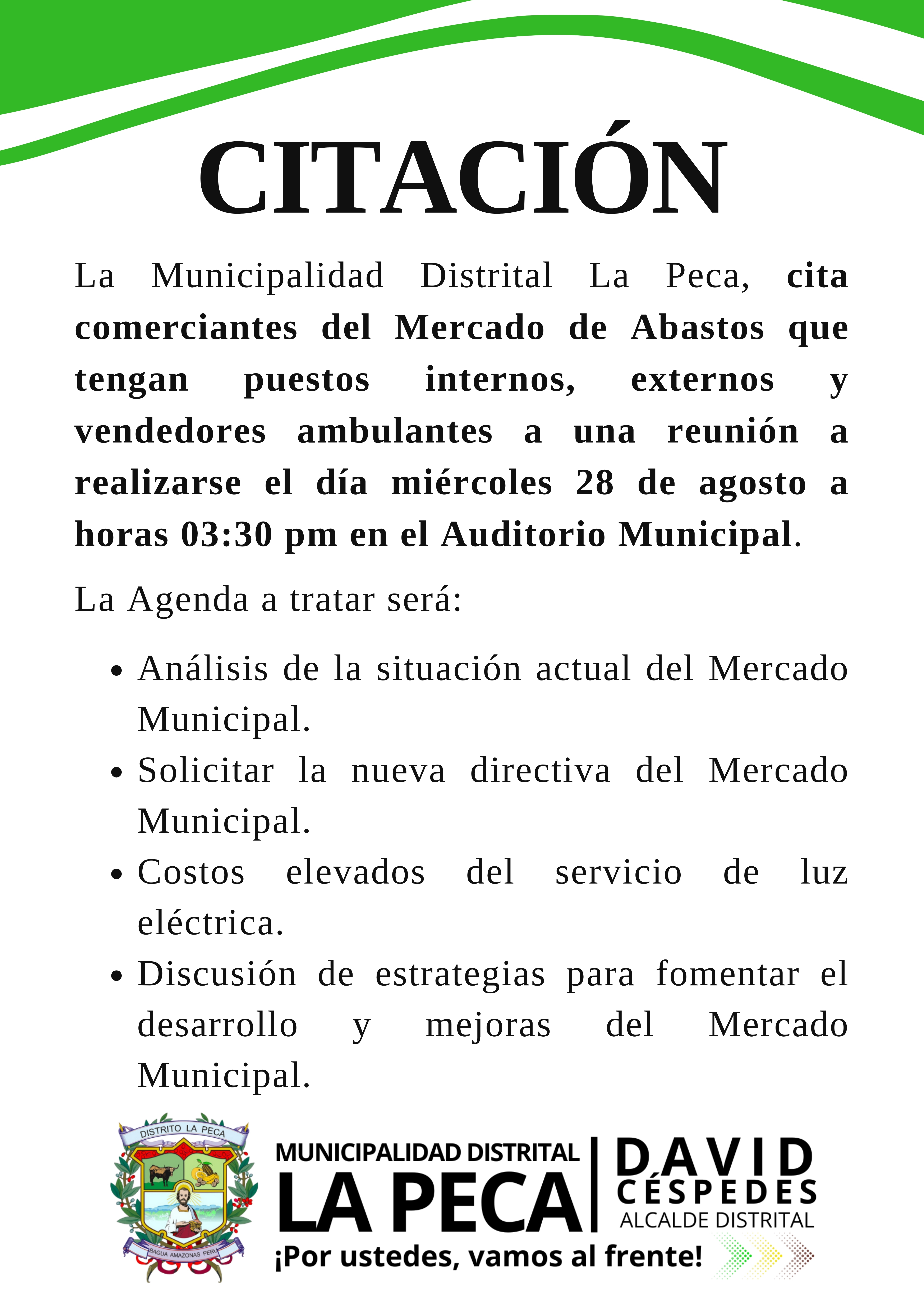 CitaciΓ³n ReuniΓ³n Mercado Municipal