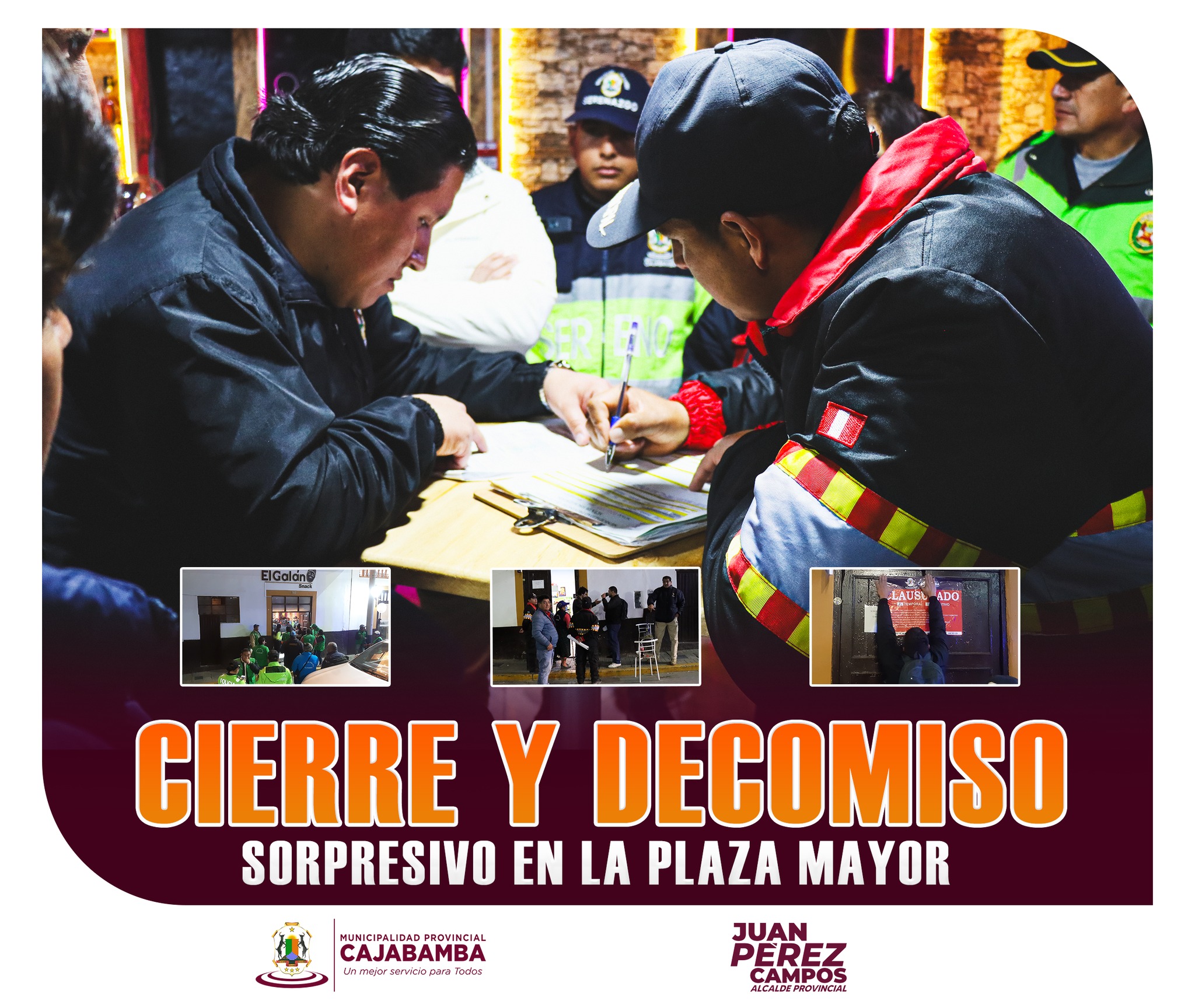 ¡Cierre y decomiso sorpresivo en la plaza mayor!