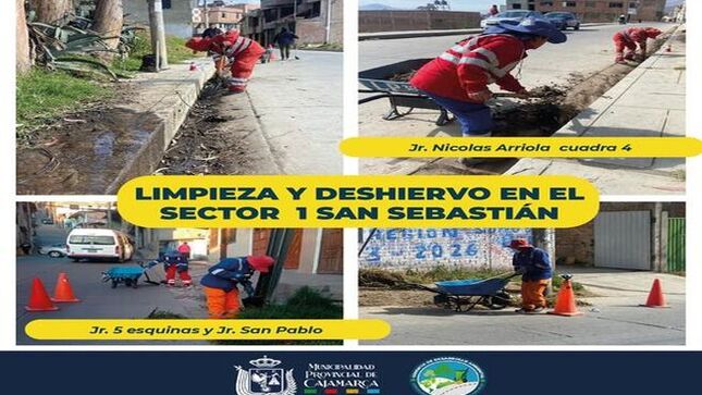 ✅La Gerencia de Desarrollo Ambiental continúa con sus esfuerzos para mantener limpia y ordenada nuestra ciudad. En esta ocasión,  llevó a cabo una jornada de limpieza y deshierbo en varios puntos del Sector 1 San Sebastián.
👨‍🌾Los trabajos se concentraron en el Jr. Nicolás Arriola, cuadra 4, así como en el Jr. 5 Esquinas y el Jr. San Pablo. Estas acciones forman parte de un plan integral de mantenimiento de las áreas públicas, con el objetivo de mejorar la calidad de vida de los residentes y contribuir a un entorno más saludable y agradable.