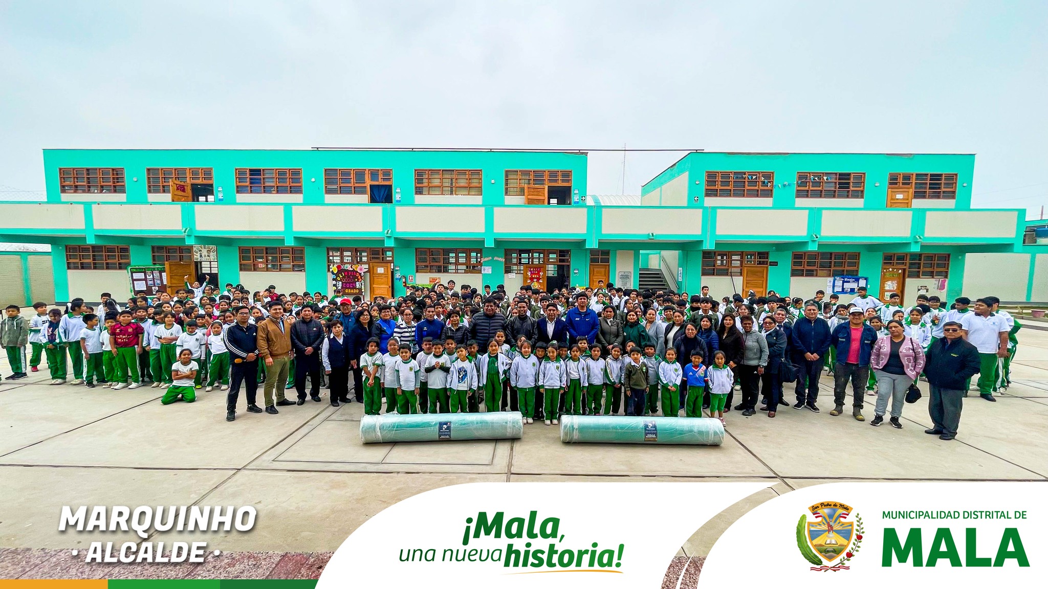 Entrega de 2 Mallas Raschel a la IEP N°20158 - 2 de Mayo La Huaca