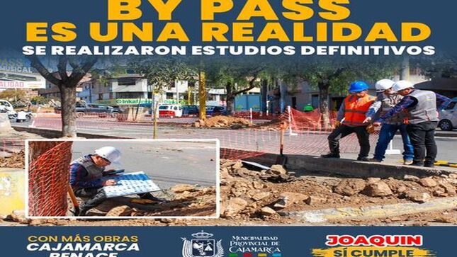 ✅ La modernización de Cajamarca avanza con paso firme. Los estudios definitivos del by-pass del Óvalo Musical, que incluyen topografía, calicatas, conteo de tráfico y determinación de peso vehicular, se han completado con éxito, demostrando que esta obra emblemática es ya una realidad.
🔧 Este importante avance es fruto del compromiso y liderazgo del alcalde provincial Joaquín Ramírez, quien ha trabajado incansablemente para que Cajamarca dé un paso hacia la modernidad con esta infraestructura vital para mejorar la fluidez vehicular y el desarrollo urbano.
🏗️  El by-pass del Óvalo Musical no solo es un proyecto, sino un hito en el progreso de nuestra ciudad, que demuestra cómo con decisión y gestión eficiente se pueden concretar grandes obras que transforman la vida de los cajamarquinos.