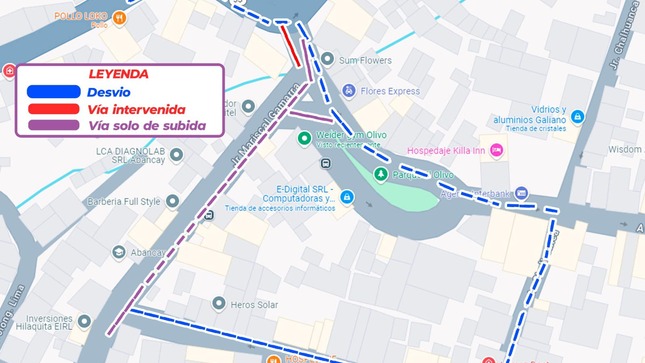💯Plan De Desvío Vehicular En El Sector Parque El Olivo.