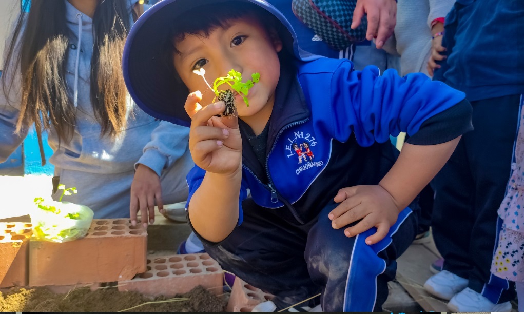 Con la participación de padres de familia y estudiantes de la I.E. I N°276 Chejoña se desarrolló jornada de plantación