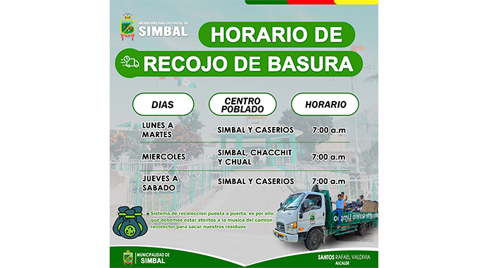 horario de recojo de basura