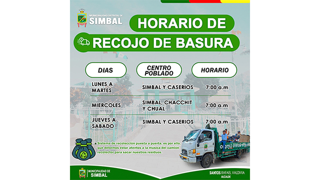 horario de recojo de basura
