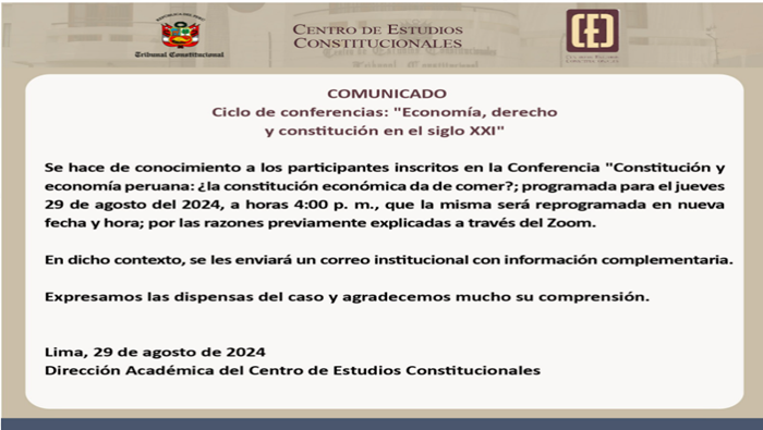 Reprogramación de conferencia.