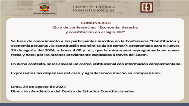 Reprogramación de conferencia.