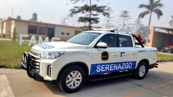 Vehiculo para el servicio de serenazgo en exposicion en la planta de FAME
