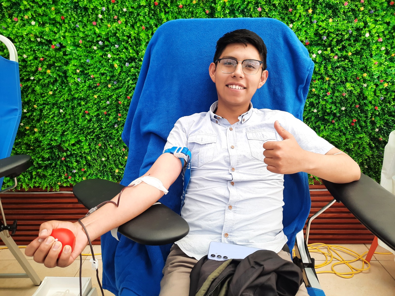 Alumno donante de sangre