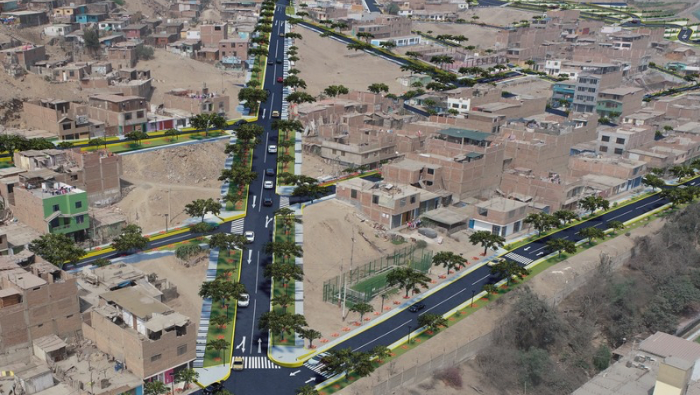 Región Callao construye pistas y veredas en siete A.A. H. H. Ventanilla y Mi Perú
