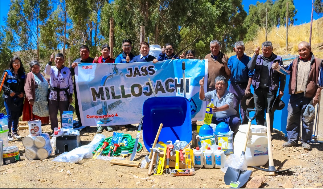 Área técnica municipal realizó la entrega de kit de herramientas y mantenimiento del sistema de agua en la JASS del centro poblado Millojach