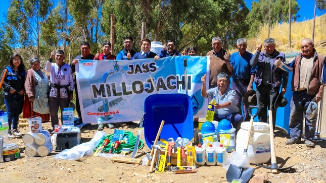 Área técnica municipal realizó la entrega de kit de herramientas y mantenimiento del sistema de agua en la JASS del centro poblado Millojach