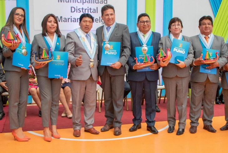 Consejo municipal de Puno participó en el 59 aniversario del distrito de Mariano Melgar