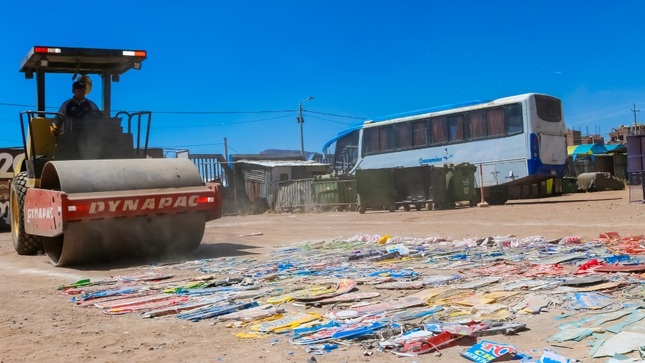 La Gerencia de Transporte destruye 179 casquetes de vehículos informales