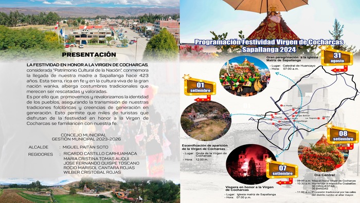 GRONOGRAMA: Festividad de la Virgen de Cocharcas 2024