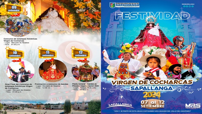 GRONOGRAMA: Festividad de la Virgen de Cocharcas 2024