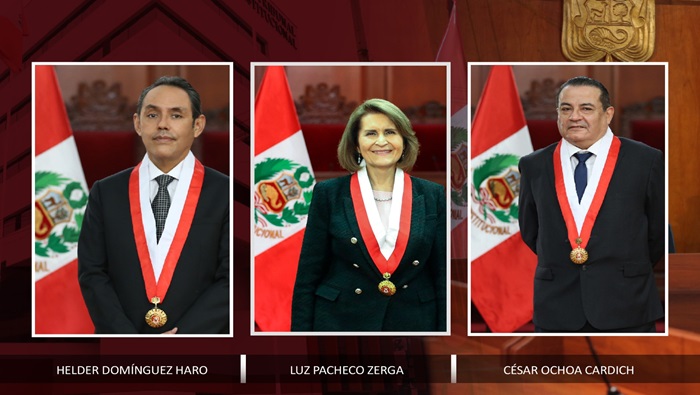 El Pleno del Tribunal Constitucional (TC) eligió por mayoría como nueva presidenta de la institución a la magistrada Luz Pacheco Zerga, como vicepresidente al magistrado Helder Domínguez Haro y como director general del Centro de Estudios Constitucionales al magistrado César Ochoa Cardich.
