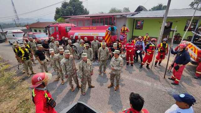 Efectivos del Ejército brindaron apoyo para mitigar incendio forestal en San Martín