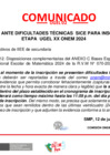 Vista preliminar de documento Comunicado de acciones ante dificultades técnicas SICE - XX_ONEM_2024