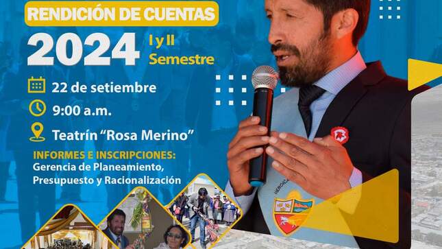 Comunicado con Alcalde hablando por un microfono 