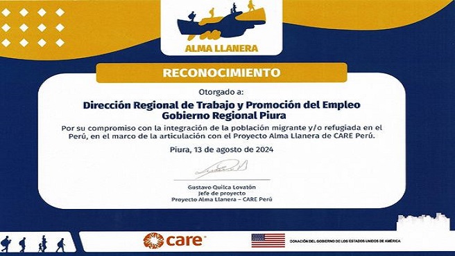  Piura - ONG CARE Perú viene ejecutando el proyecto "Alma Llanera" -   Dirección Regional de Trabajo y Promoción del Empleo 