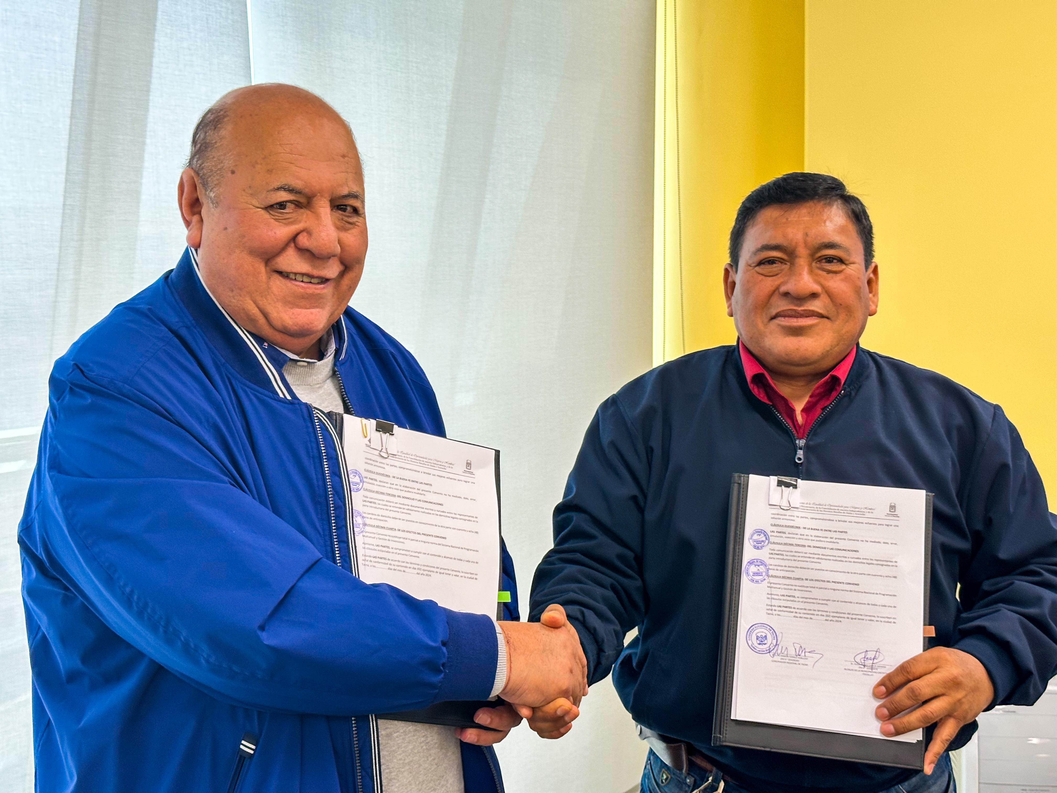 GRT firma convenio para ejecutar dos proyectos viales para Pocollay