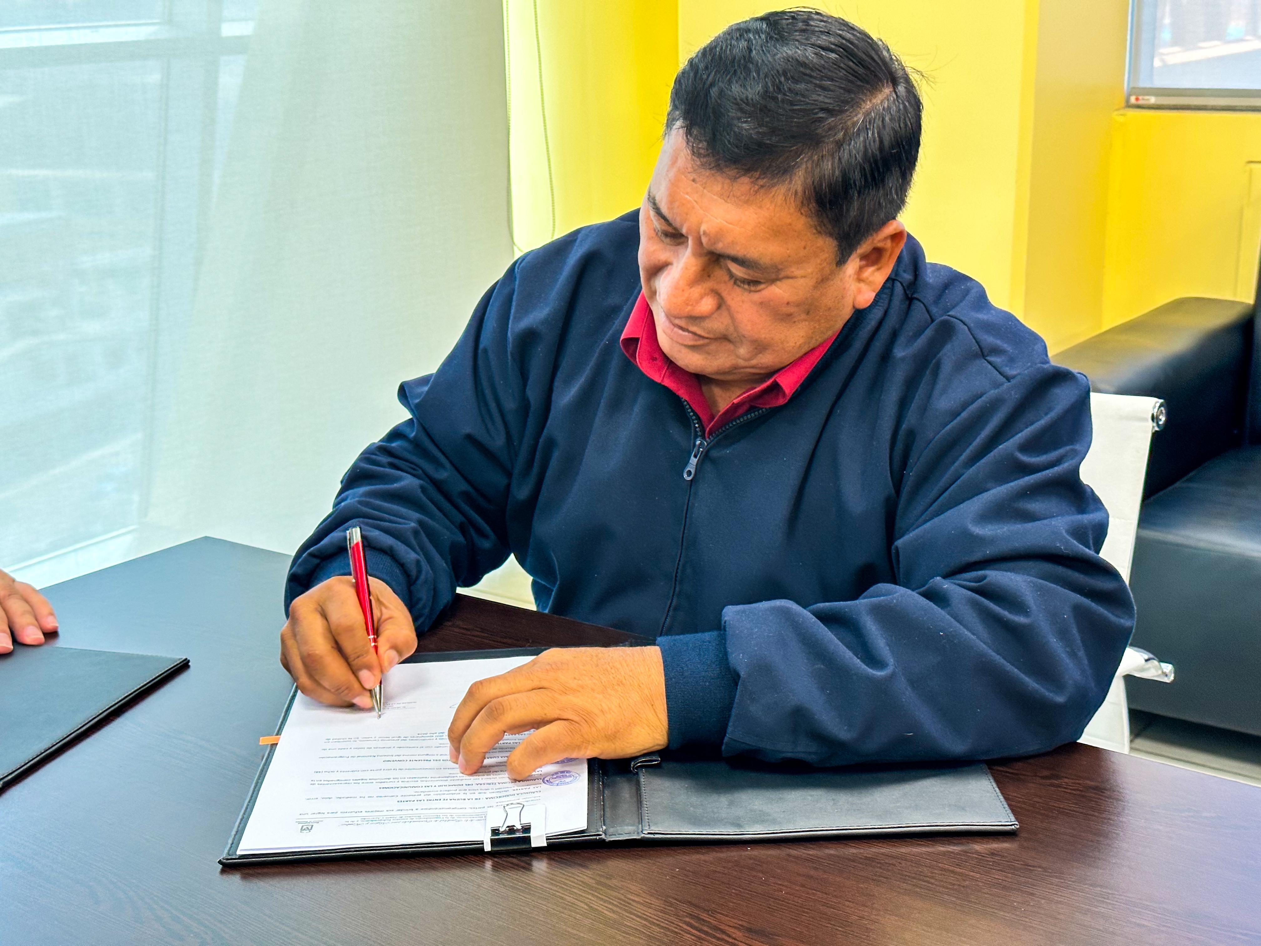 GRT firma convenio para ejecutar dos proyectos viales para Pocollay