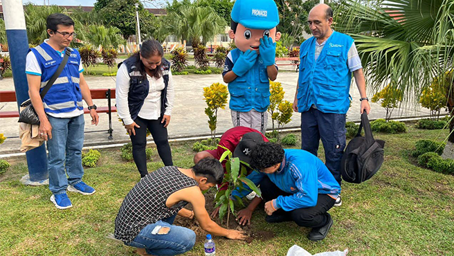 Alcalde de Maynas impulsa jornada de reforestación en Plaza 28 de Julio
