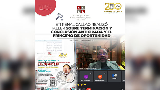 ETI Penal de la Corte del Callao realizó taller sobre la Terminación y conclusión anticipada y el principio de oportunidad
