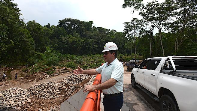 Gobernador Gambini anuncia que la construcción del puente Canta Gallo presenta un avance de obra del 90 %