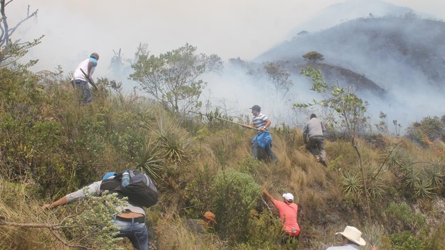 Aeronave especializada de la FAP, gestionada por el GORE Piura, realiza operaciones para combatir incendio forestal en Ayabaca
